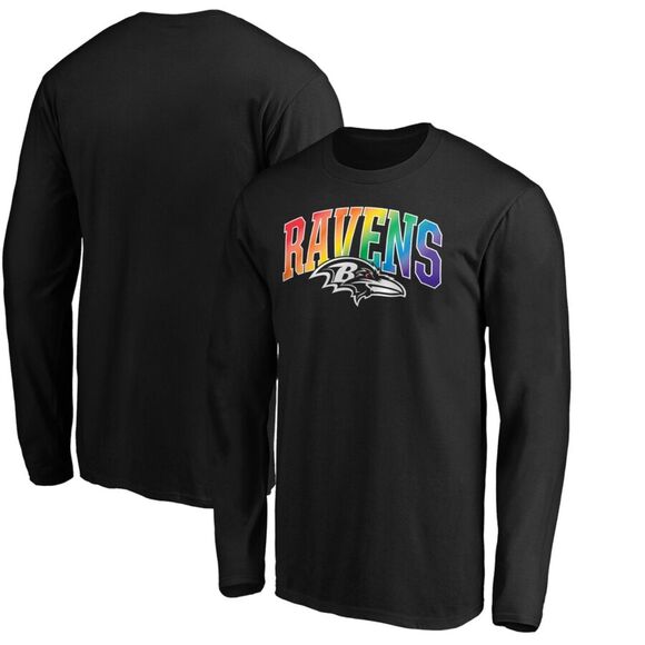 fanatics Baltimore Ravens Pride Logo Long Sleeve T-Shirt - Black medium - Picture 1 of 3